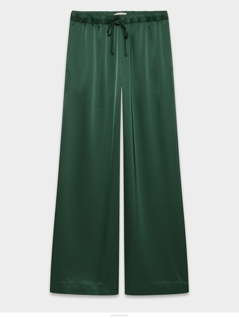 NWT Aritzia Black Wide-Leg Satin Lodge Pant Stonepine Green Size XSmall - Picture 4 of 7
